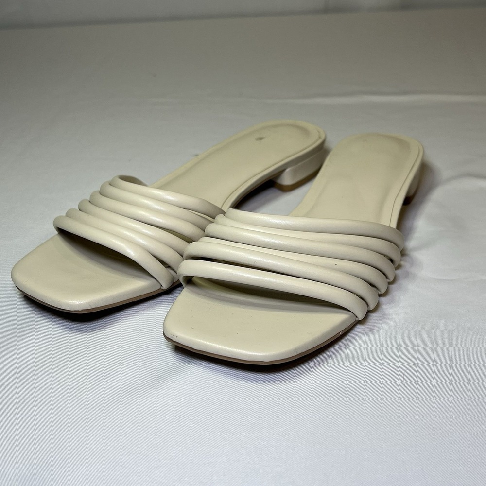 Sandals A New Day Womens Size 7 Off White Slide Strappy Cream Ivory Beige